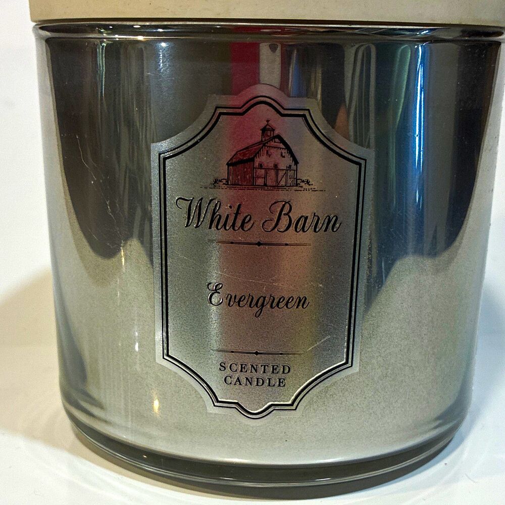 White Barn Evergreen Scented 3-Wick Jar Candle Large Silver 14.5 oz